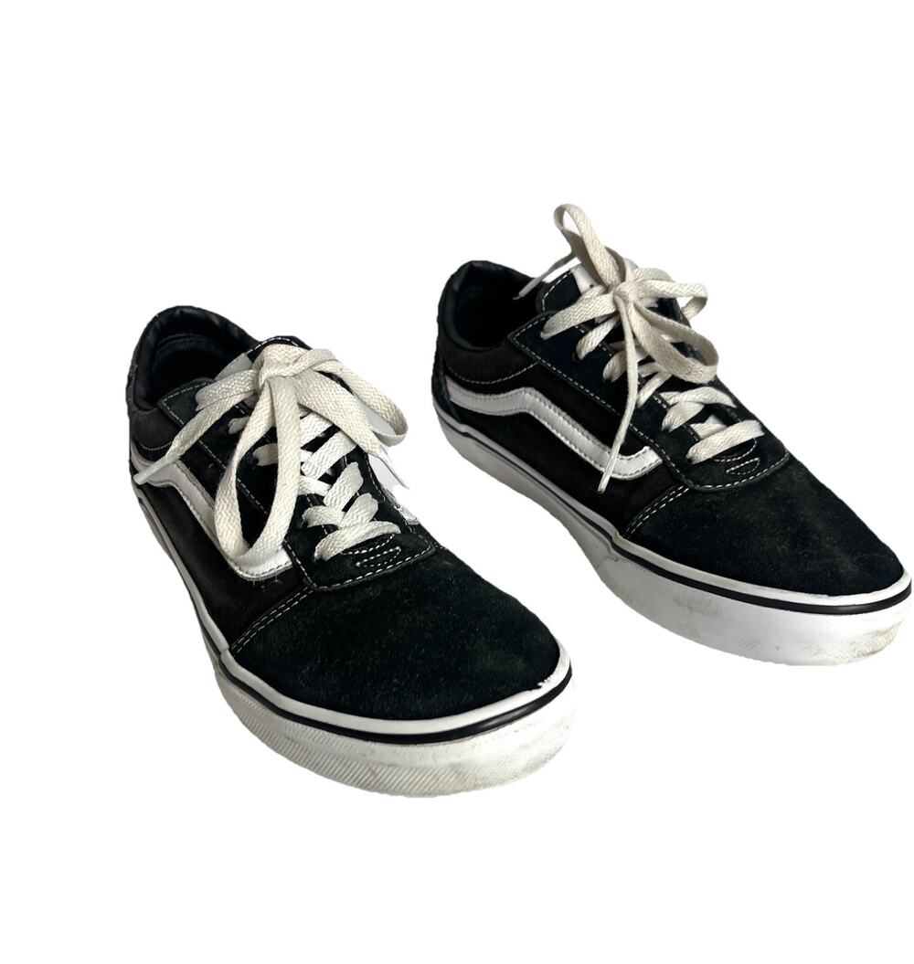 VANS Old Skool Black White Unisex Kids Sneakers US Size 5.5 Suede Canvas Shoes